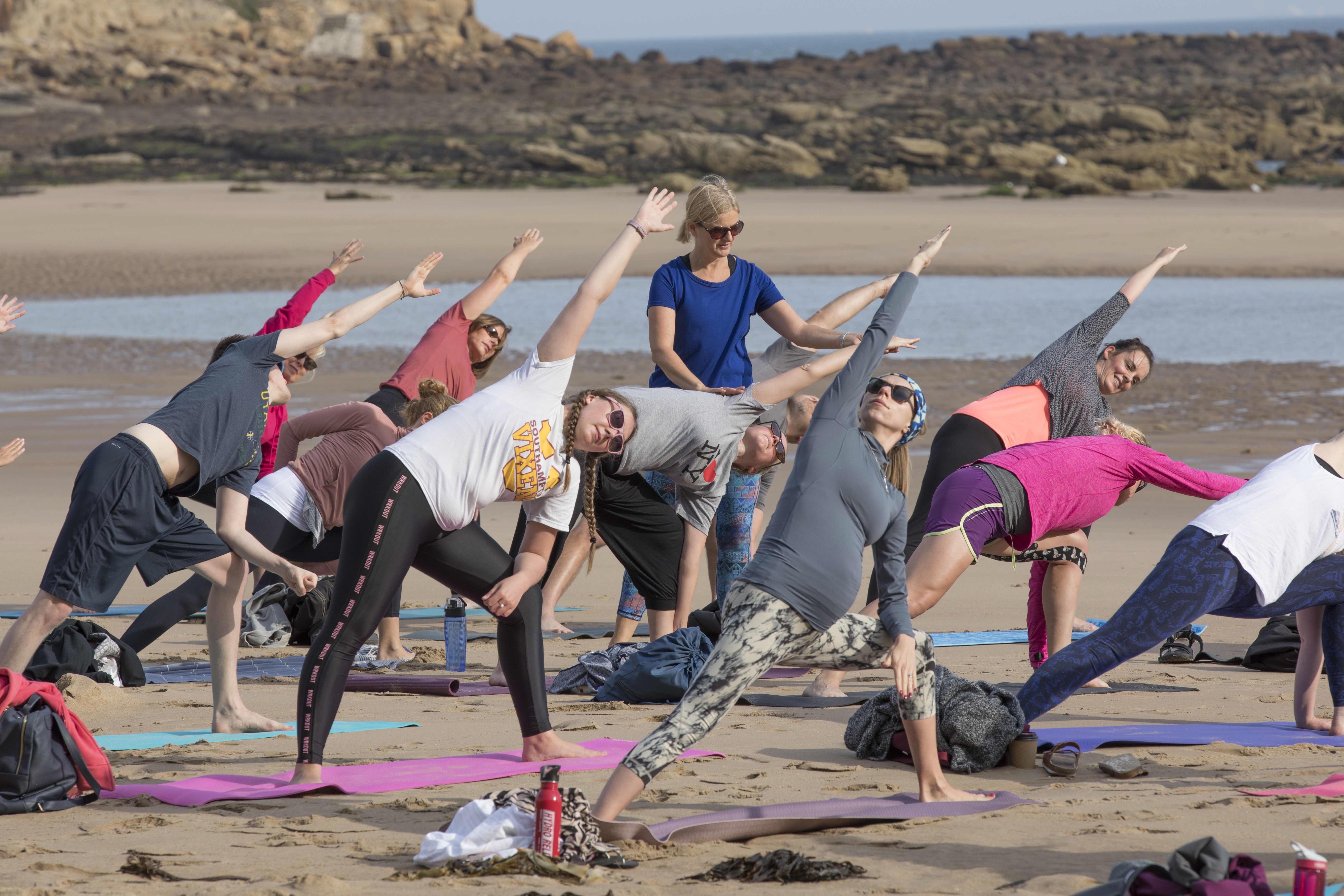 Relax with beach yoga